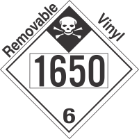 Inhalation Hazard Class 6.1 UN1650 Removable Vinyl DOT Placard