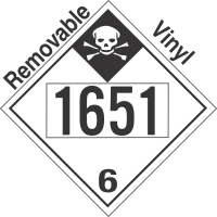 Inhalation Hazard Class 6.1 UN1651 Removable Vinyl DOT Placard