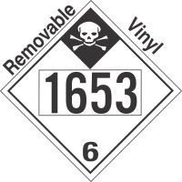 Inhalation Hazard Class 6.1 UN1653 Removable Vinyl DOT Placard