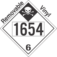 Inhalation Hazard Class 6.1 UN1654 Removable Vinyl DOT Placard