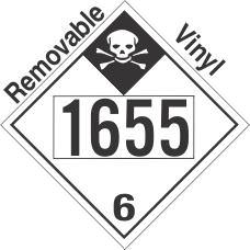 Inhalation Hazard Class 6.1 UN1655 Removable Vinyl DOT Placard