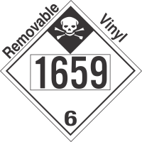 Inhalation Hazard Class 6.1 UN1659 Removable Vinyl DOT Placard