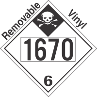 Inhalation Hazard Class 6.1 UN1670 Removable Vinyl DOT Placard