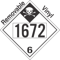 Inhalation Hazard Class 6.1 UN1672 Removable Vinyl DOT Placard