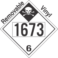 Inhalation Hazard Class 6.1 UN1673 Removable Vinyl DOT Placard