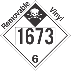Inhalation Hazard Class 6.1 UN1673 Removable Vinyl DOT Placard