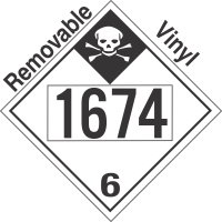 Inhalation Hazard Class 6.1 UN1674 Removable Vinyl DOT Placard