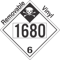 Inhalation Hazard Class 6.1 UN1680 Removable Vinyl DOT Placard