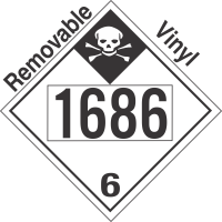 Inhalation Hazard Class 6.1 UN1686 Removable Vinyl DOT Placard