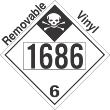 Inhalation Hazard Class 6.1 UN1686 Removable Vinyl DOT Placard
