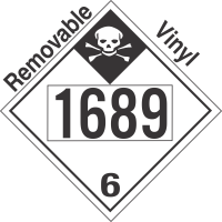 Inhalation Hazard Class 6.1 UN1689 Removable Vinyl DOT Placard