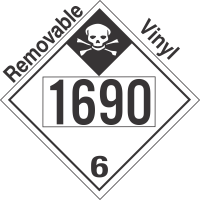 Inhalation Hazard Class 6.1 UN1690 Removable Vinyl DOT Placard