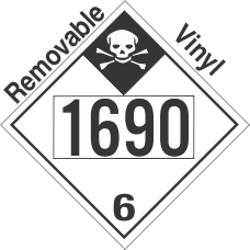 Inhalation Hazard Class 6.1 UN1690 Removable Vinyl DOT Placard