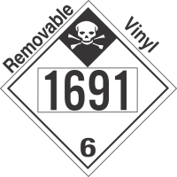 Inhalation Hazard Class 6.1 UN1691 Removable Vinyl DOT Placard