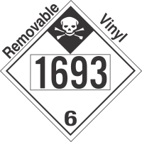 Inhalation Hazard Class 6.1 UN1693 Removable Vinyl DOT Placard