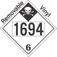 Inhalation Hazard Class 6.1 UN1694 Removable Vinyl DOT Placard