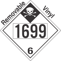 Inhalation Hazard Class 6.1 UN1699 Removable Vinyl DOT Placard