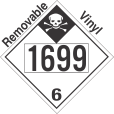 Inhalation Hazard Class 6.1 UN1699 Removable Vinyl DOT Placard