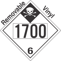 Inhalation Hazard Class 6.1 UN1700 Removable Vinyl DOT Placard