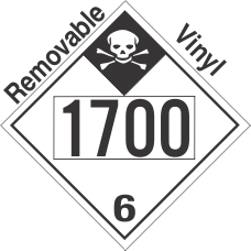 Inhalation Hazard Class 6.1 UN1700 Removable Vinyl DOT Placard