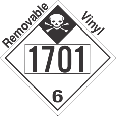 Inhalation Hazard Class 6.1 UN1701 Removable Vinyl DOT Placard
