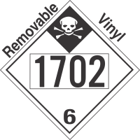 Inhalation Hazard Class 6.1 UN1702 Removable Vinyl DOT Placard