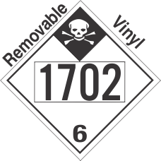 Inhalation Hazard Class 6.1 UN1702 Removable Vinyl DOT Placard