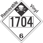 Inhalation Hazard Class 6.1 UN1704 Removable Vinyl DOT Placard