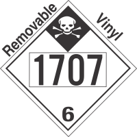 Inhalation Hazard Class 6.1 UN1707 Removable Vinyl DOT Placard