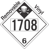 Inhalation Hazard Class 6.1 UN1708 Removable Vinyl DOT Placard