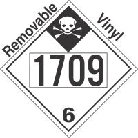 Inhalation Hazard Class 6.1 UN1709 Removable Vinyl DOT Placard