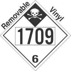 Inhalation Hazard Class 6.1 UN1709 Removable Vinyl DOT Placard
