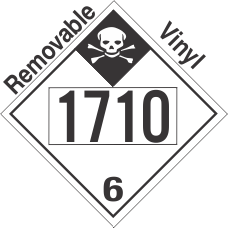 Inhalation Hazard Class 6.1 UN1710 Removable Vinyl DOT Placard