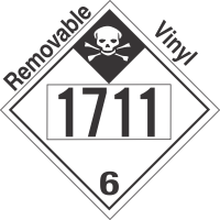 Inhalation Hazard Class 6.1 UN1711 Removable Vinyl DOT Placard