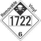 Inhalation Hazard Class 6.1 UN1722 Removable Vinyl DOT Placard
