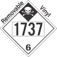 Inhalation Hazard Class 6.1 UN1737 Removable Vinyl DOT Placard