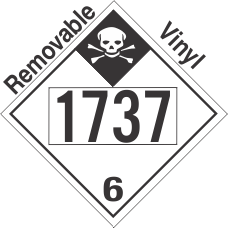 Inhalation Hazard Class 6.1 UN1737 Removable Vinyl DOT Placard