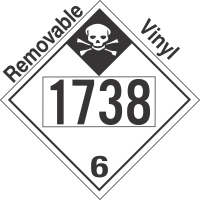 Inhalation Hazard Class 6.1 UN1738 Removable Vinyl DOT Placard