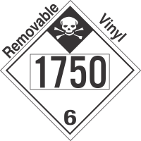 Inhalation Hazard Class 6.1 UN1750 Removable Vinyl DOT Placard