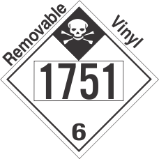 Inhalation Hazard Class 6.1 UN1751 Removable Vinyl DOT Placard