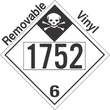 Inhalation Hazard Class 6.1 UN1752 Removable Vinyl DOT Placard