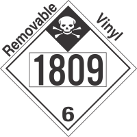 Inhalation Hazard Class 6.1 UN1809 Removable Vinyl DOT Placard