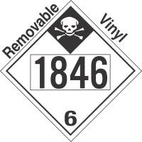 Inhalation Hazard Class 6.1 UN1846 Removable Vinyl DOT Placard