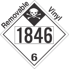 Inhalation Hazard Class 6.1 UN1846 Removable Vinyl DOT Placard