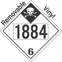 Inhalation Hazard Class 6.1 UN1884 Removable Vinyl DOT Placard