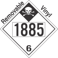 Inhalation Hazard Class 6.1 UN1885 Removable Vinyl DOT Placard