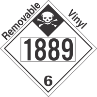 Inhalation Hazard Class 6.1 UN1889 Removable Vinyl DOT Placard