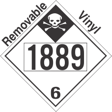 Inhalation Hazard Class 6.1 UN1889 Removable Vinyl DOT Placard