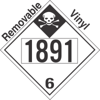 Inhalation Hazard Class 6.1 UN1891 Removable Vinyl DOT Placard