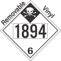 Inhalation Hazard Class 6.1 UN1894 Removable Vinyl DOT Placard